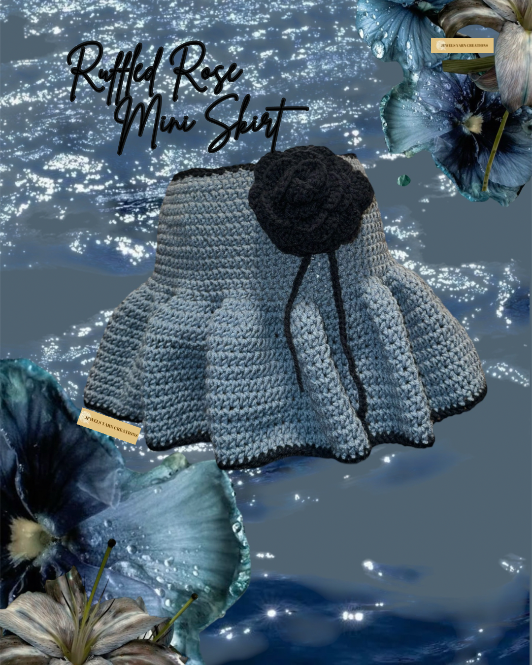 Ruffled Rose Mini Skirt