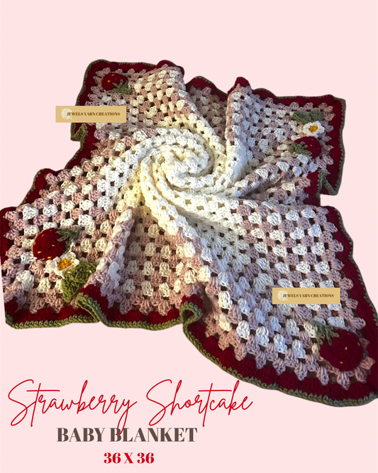 Strawberry Shortcake Baby Blanket 🍓✨💕