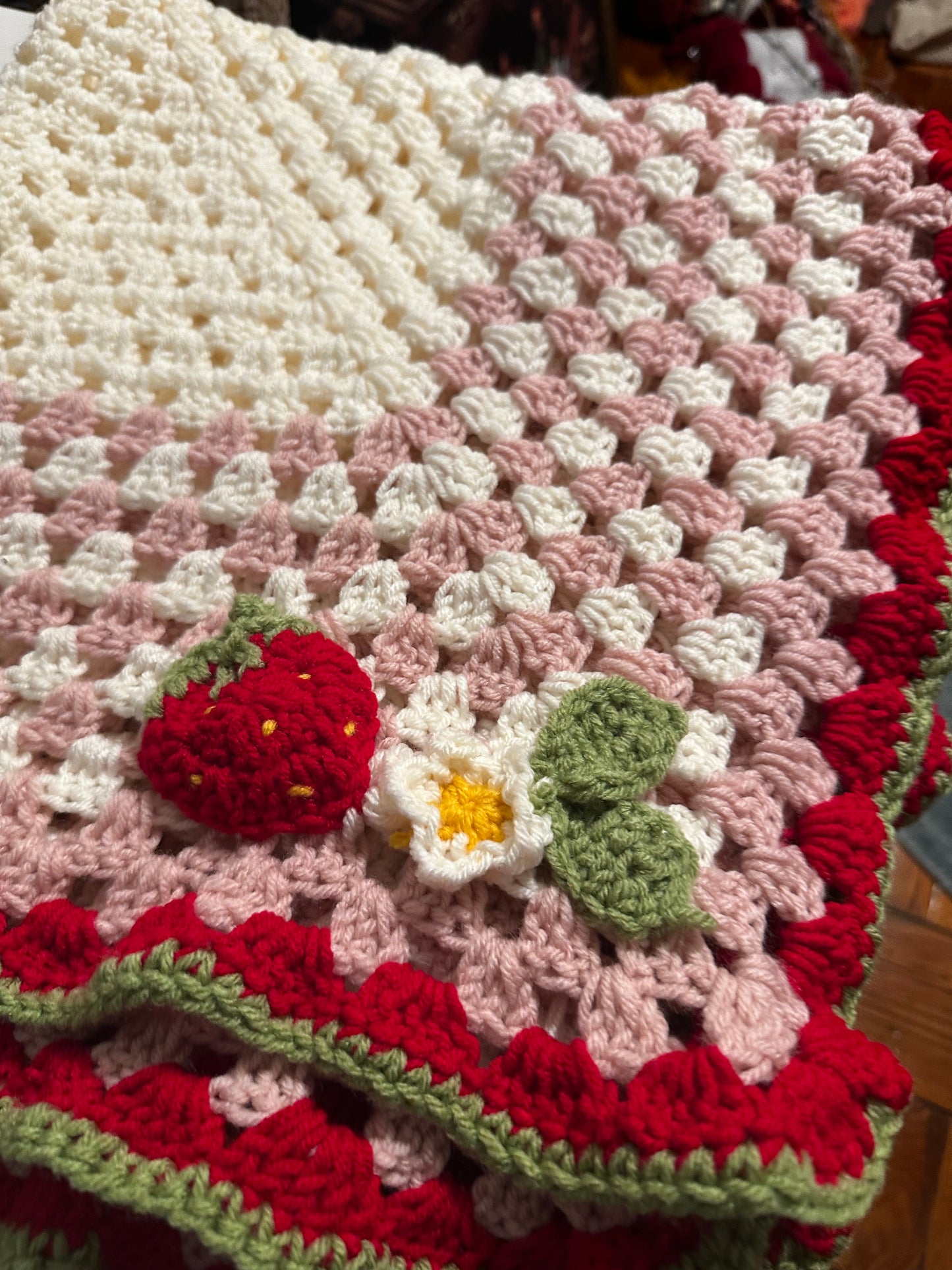 Strawberry Shortcake Baby Blanket 🍓✨💕
