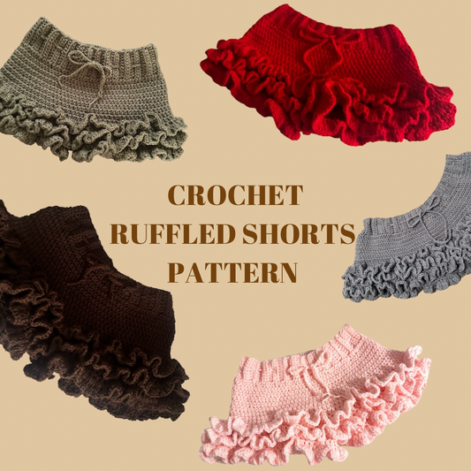 PATTERN! crochet ruffled shorts