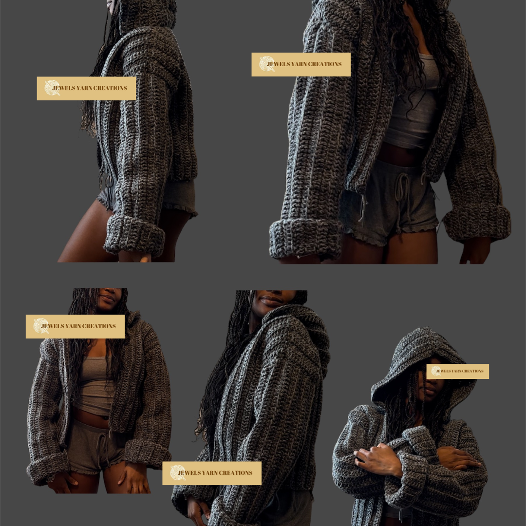 Custom Crochet Chunky Hoodie