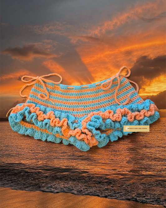 Baby Sunset Crochet Ruffled Shorts