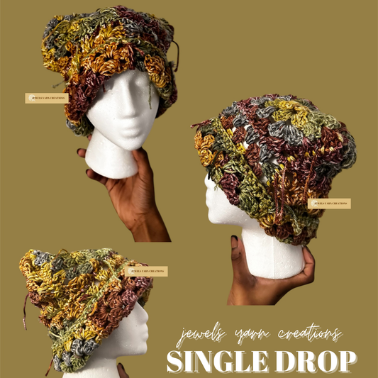 Single Drop Granny Square Cat Beanie