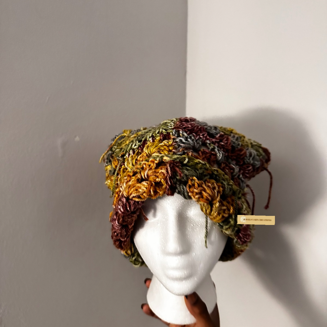 Single Drop Granny Square Cat Beanie