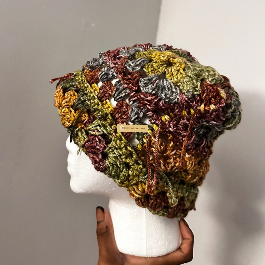 Single Drop Granny Square Cat Beanie