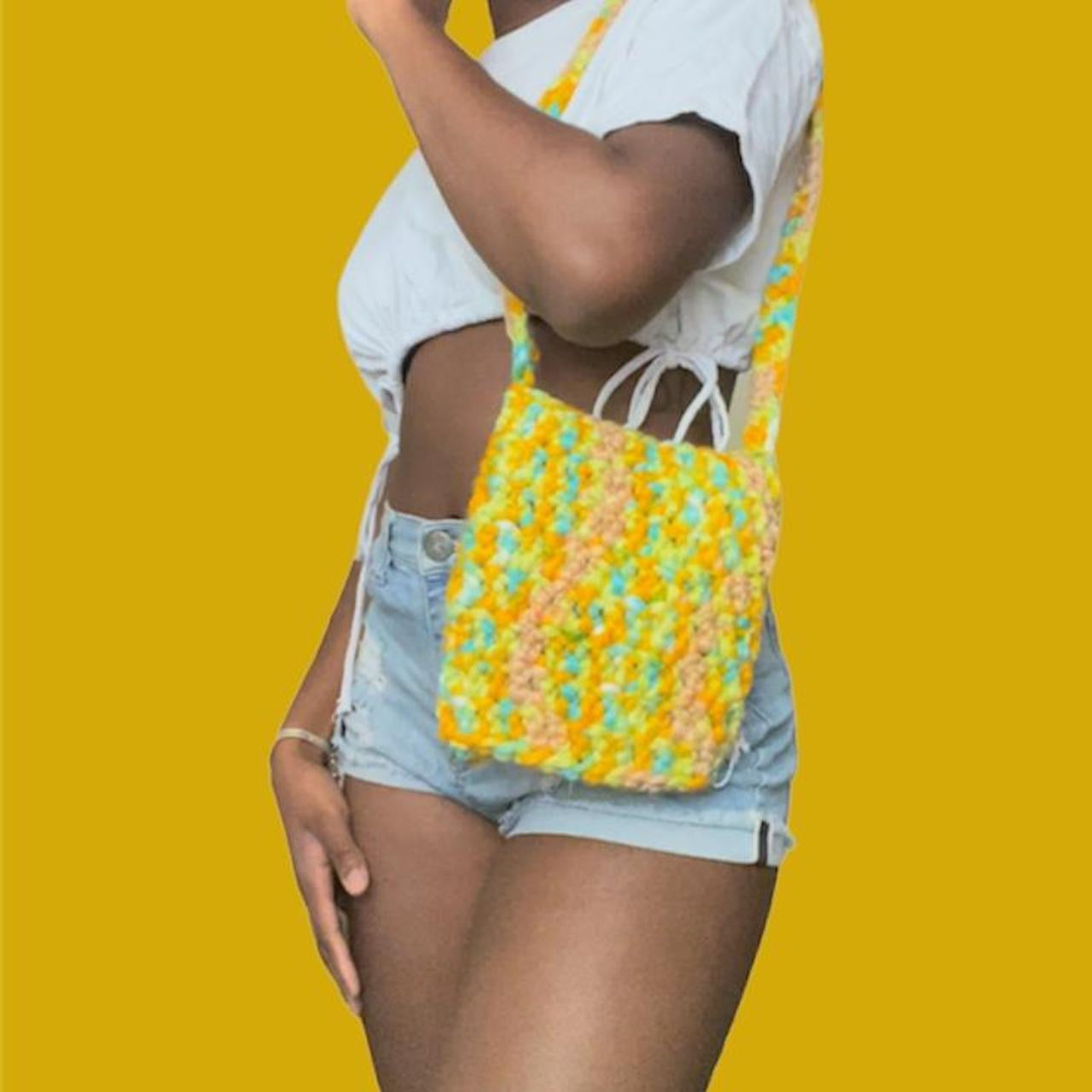 tiny multicolor crossbody bag